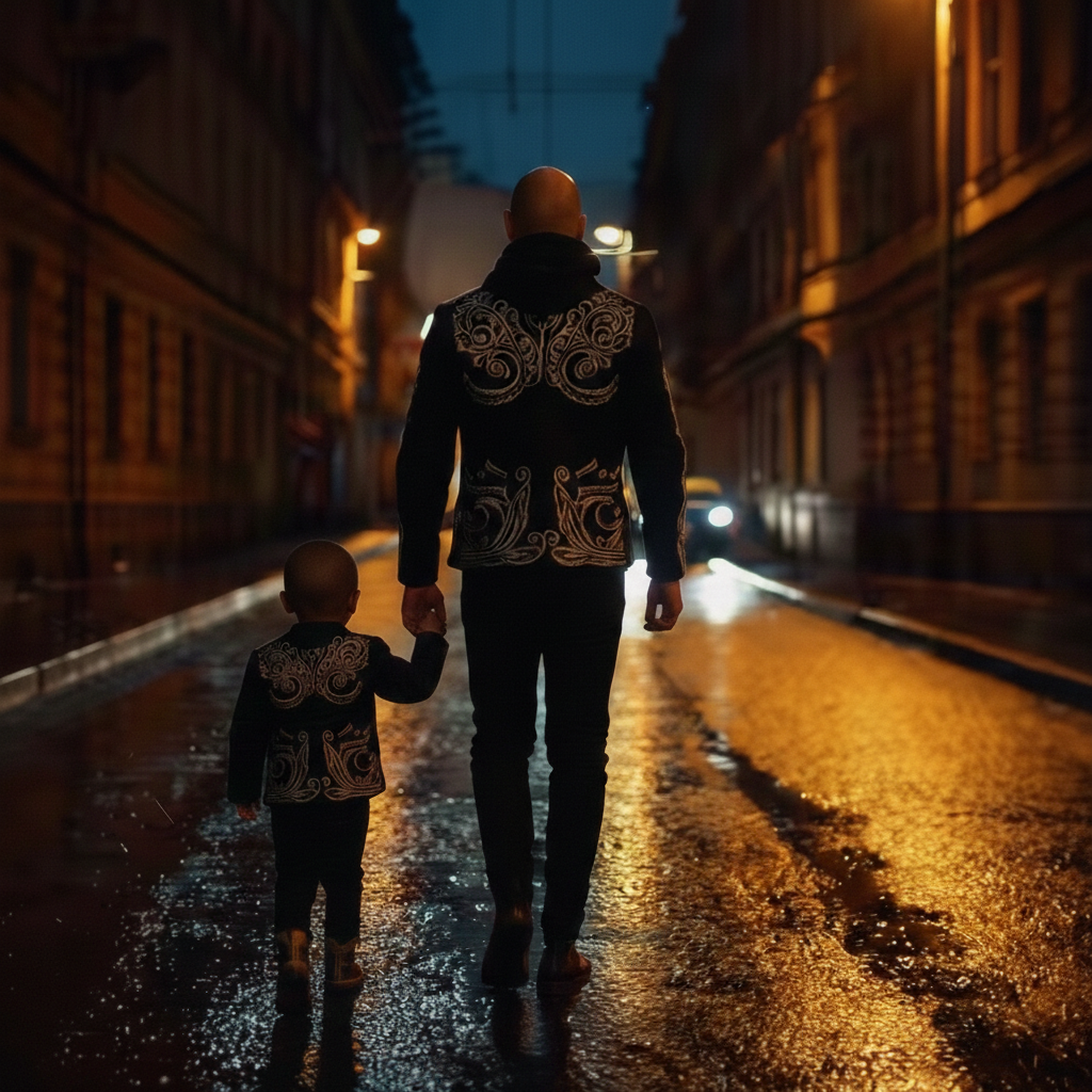 Paternidad - Portada del álbum: padre e hijo caminando juntos